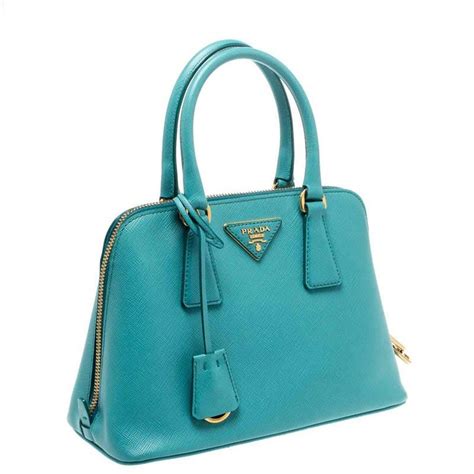 Prada turquoise saffiano leather bag